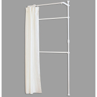ドリームウェア　ドリームハンガー　ワンタッチ式 突っ張りポールハンガーカーテン付　幅1050×奥行360×高さ1550-2550mm　ホワイト　（直送品）