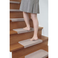 サンコー 折り曲げ付階段マット ベージュ KD-54 1セット(15枚入)