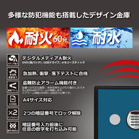 【玄関渡し】 ディプロマット クリスタルシリーズ 耐火・耐水デザイン金庫 (1時間耐火) 19L ブルー A119R3WRBLUE 1台（直送品）