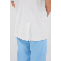 住商モンブラン メンズジャケット 半袖 白/ブルー L 72-1234　白衣（直送品）