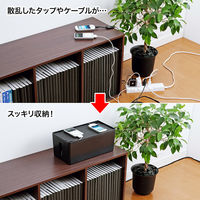 サンワサプライ ケーブル&タップ収納ボックス CB-BOXP2BKN2 1個