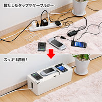 サンワサプライ　ケーブル＆タップ収納ボックス　CB-BOXP3WN2　（直送品）