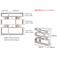 佐藤産業 ライクシェルフ（タイプTK） 幅1200×高さ1200mm ライトブラウン LK120-120TK_LBR 1台　（直送品）