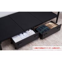 ファミリー・ライフ　木製棚付きパイプベッド引き出し付き　セミダブル　ブラウン 1台　（直送品）