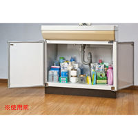 ビーワーススタイル 洗面下ラック2段 幅220×奥行340×高さ377mm ホワイト YA-810010 1台　（直送品）