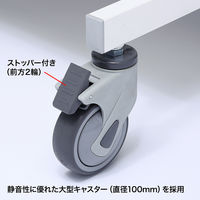 サンワサプライ 電子カルテカート（ホスピタルホワイト） 高さ938mm RAC-HP14SCW 1台（2梱包）（直送品）