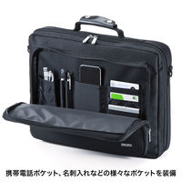 サンワサプライ　PCキャリングバッグ　ブラック　15.6インチワイドまで/フルオープンタイプ　BAG-U54BK2（直送品）