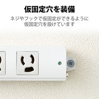 延長コード 電源タップ 二重構造 3m 3ピン 8個口 マグネット付 抜け止め T-WRM3830LG/RS エレコム 1個（直送品）