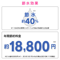 カクダイ ガオナ シャワーヘッドとホースのセット 3段切替 ミスト 節水 美肌 洗顔 やさしい浴び心地 ボッシーニ GA-FH001 1個（直送品）