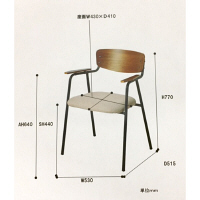 市場　anthem　アンセムアームチェア　ベージュ×ブラウン×ブラック　ANC-2836BE　（直送品）