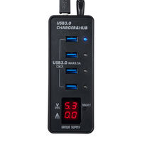 サンワサプライ USBハブ（USB HUB） USB電圧＆電流計付 ブラック USB3.0 4ポート セルフ・バスパワー USB-3H411BK（直送品）