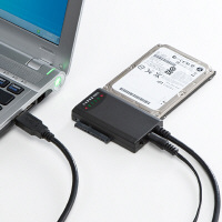 サンワサプライ 変換ケーブル A[オス]-シリアルATA[オス]×2（HDDコピー機能付き） ブラック 1m USB3.0 USB-CVIDE4 1個（直送品）