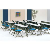 オカムラ Nタイプ サイドフォールドテーブル 幕板付き ライトグレー 幅1800×奥行600×高さ700mm（直送品）