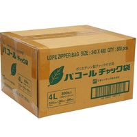 日本ハイテック パコールチャック袋 4L 1セット(800枚:100枚入×8袋) 24-3926-11（直送品）