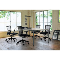 ライオン事務器 ブリーザチェア StandardBlack 座クッション/アルミ脚タイプ レッド 1脚（直送品）