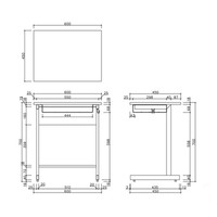 【車上渡し】アールエフヤマカワ 研修用デスク L字脚スモール ホワイト 幅600x奥行450x高さ700mm 1台（直送品）