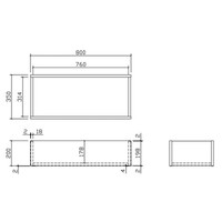 【車上渡し】アールエフヤマカワ ウッドプランター 幅800×奥行350×高さ202mm 1台（直送品）