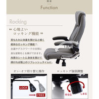 Netforce オフィスチェア 肘付 エグゼクティブチェア 事務椅子 ハイバック ブラウン 1脚（直送品）