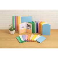 ライオン事務器 カラーポケットホルダー 紙製 2つ折りタイプA4(見開きA3判) PH-54Cバイオレット 11683 1セット(5冊)