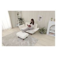 セルタン 大人かわいい カウチソファ 2人掛 ダイヤモンドキルト 幅1250mm アイボリー A01h-359WH 1台（直送品）