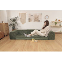 セルタン 洗えるラグ付 ローソファ Mサイズ 幅2000mm ベージュ A682a-689BE 1台（直送品）