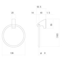 清水 タオルリング丸型(SUS+ABS) クローム SH-AC10TRC 1セット(5個入)（直送品）