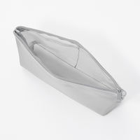 無印良品 ナイロンメッシュペンケース マチ付 約幅17×高さ10×マチ5cm グレー 1セット（3個） 良品計画