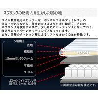 【軒先渡し】友澤木工 圧縮ロールポケット マットレス 幅1000×奥行1950×高さ170mm マットレス：ホワイト 1本（直送品）