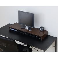 YAMAZEN  木製 デスク上スタンド 机上台 モニター台 幅800×奥行250×高さ80mm  ココアブラウン  MDTS-8025(CCB)（直送品）