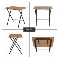 エイ・アイ・エス ワンタッチテーブル・チェアセット ブラック/ブラウン OTC-01 BK/BR 1セット(2点入)（直送品）