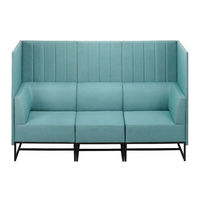 【軒先渡し】パネルソファ 肘無 幅560mm ミントブルー 285306 1台（直送品）