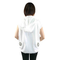 ファミリー・ライフ フード付きファンベスト モバイルバッテリー付き ホワイト M~L a2816613 1個（直送品）