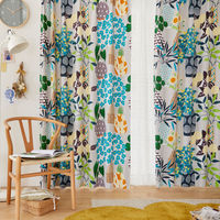 スミノエ デザインライフ セミオーダー カーテン フラワーポット 1900×950mm グレー 1セット(2枚入)（直送品）