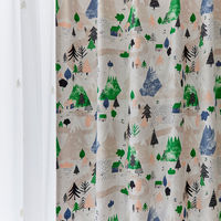 スミノエ デザインライフ セミオーダー カーテン ユキヤマ 1900×1950mm グリーン 1セット(2枚入)（直送品）