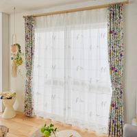 スミノエ デザインライフ セミオーダー レースカーテン シングバードボイル 2200×1540mm ホワイト 1セット(2枚入)（直送品）