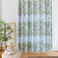 スミノエ デザインライフ セミオーダー カーテン ミチクサ 1200×1600mm ブルー 1セット(2枚入)（直送品）