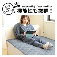 2枚 デニム調 フロア クッション ネイビー ラウンド 約60Rcm 座布団 インテリア かわいい おしゃれ インディゴ 在宅ワーク（直送品）