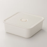 無印良品 ポリプロピレン保存容器になるバルブ付弁当箱 白 スクエア 約460ml 1セット（3個） 良品計画