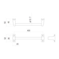 清水 タオルバー ホワイト 400mm SH-AC30TB 1個（直送品）