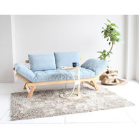 ICHIBA ロータス サイドテーブル 幅400×奥行400×高さ560mm ナチュラル ILT-2987NA 1台（直送品）