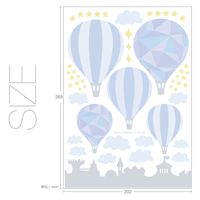 マッチングジャパン ウォールステッカー 手軽にDIY シールタイプ「お空に気球/ブルーグレー」 CO-10090-AS 1枚（直送品）
