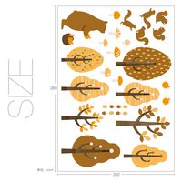 マッチングジャパン ウォールステッカー 手軽にDIY シールタイプ「森の収穫祭/ブラウン」 CO-10084-AS 1枚（直送品）