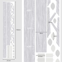 マッチングジャパン ウォールステッカー 身長計 モダンシリーズ「木の身長計/木目ホワイト」 CO-10092-AS 1枚（直送品）