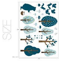 マッチングジャパン ウォールステッカー 手軽にDIY シールタイプ「森の収穫祭/ブルー」 CO-10085-AS 1枚（直送品）