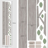 マッチングジャパン ウォールステッカー 身長計 モダンシリーズ「木の身長計/木目グレー」 CO-10094-AS 1枚（直送品）