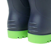 小野商事 PVCフード付安全長靴 先芯入 ネイビー×グリーン 26.0cm WS3400 1足