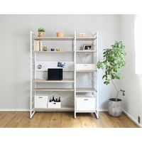 YAMAZEN ウッドシェルフデスク MWSD-1612E(AIV/SWH) 1台（直送品）