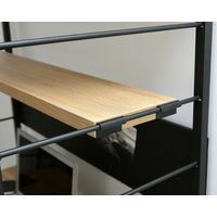 YAMAZEN ウッドシェルフデスク MWSD-1680E(OAK/SBK) 1台（直送品）