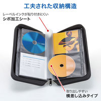 サンワサプライ CDジャケット収納対応セミハードケース(96枚収納・ブラック) FCD-WLBD96BBK 1個
