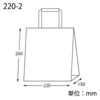 【紙袋】 Nフラットチャームバッグ 平手 220-2 未晒無地 003277430 1袋（50枚入）シモジマ